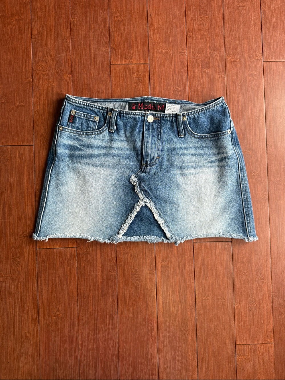 Mudd Y2K Distressed Denim‎ Mini Skirt – 11